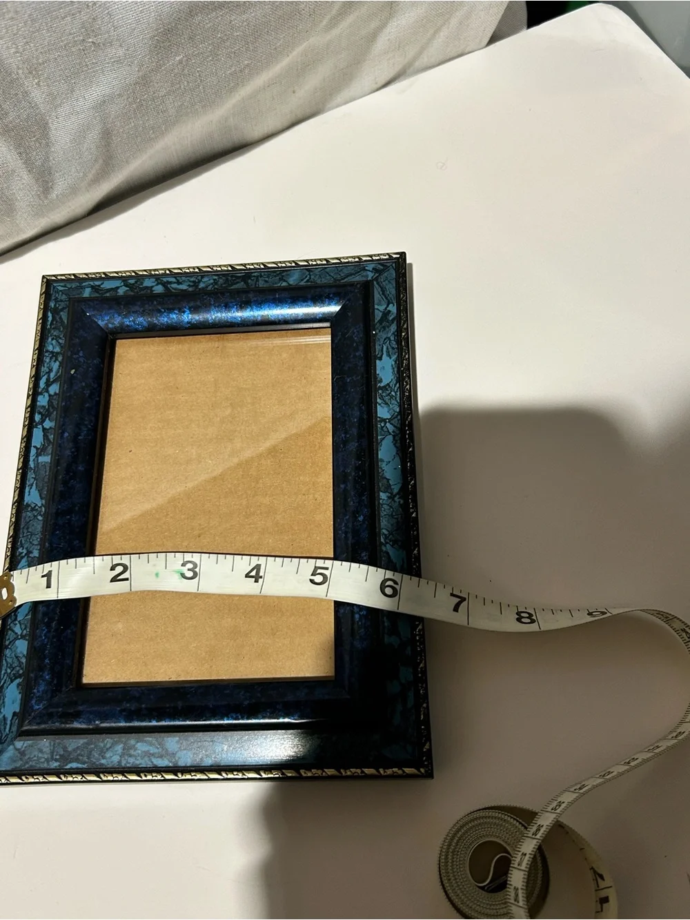 rectangular vintage-style tabletop picture Blue Marble Picture Frame - Unbranded